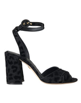 Dolce & Gabbana Black Leopard Suede Heels Sandals Shoes -   -  Dolce & Gabbana.